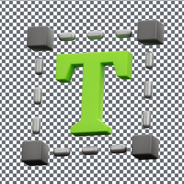 PSD psd 3d 文字のアイコンを隔離して透明な背景に