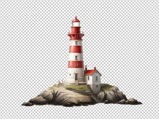 PSD psd of a 3d light house on transparent background