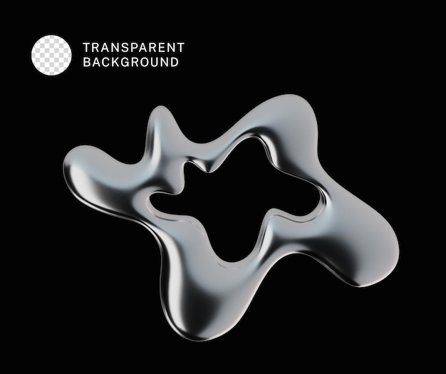 PSD 3d Liquid Silver Bubble