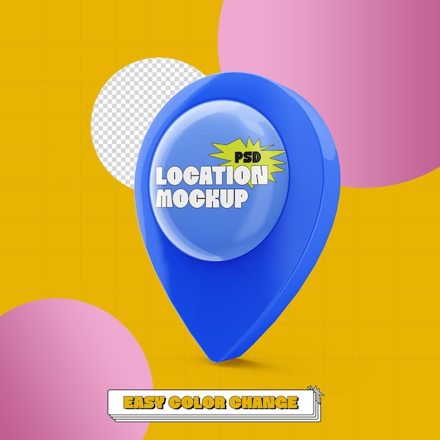 PSD psd 3d location icon mockup design