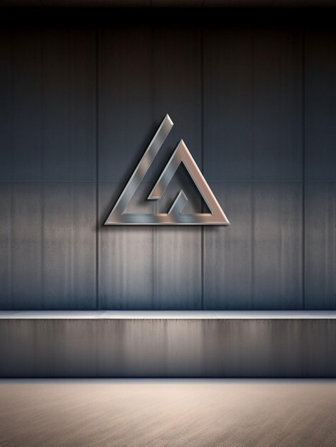 PSD 3d logo wall mockup