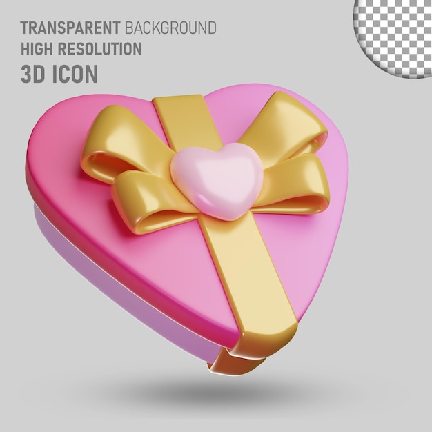 Psd 3d love and like icon isolatedon transparent background