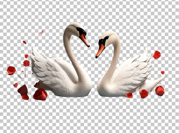 PSD psd of a 3d love swans