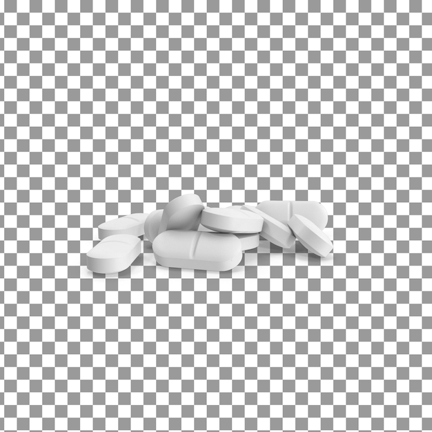 PSD 3D: 고립된 투명한 배경에 있는 약물