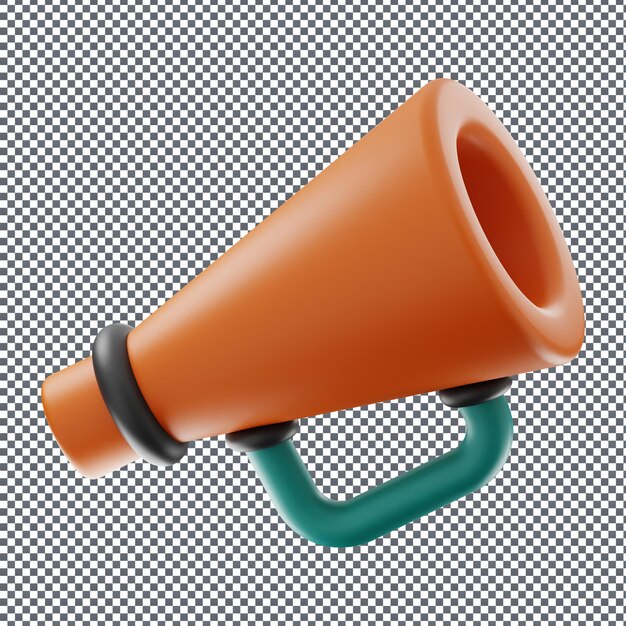Икона PSD 3D-мегафона на изолированном и прозрачном фоне