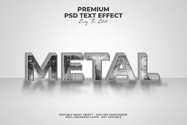 PSD psd 3d metal text effect