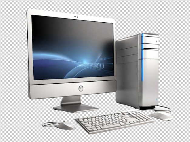 Psd di un computer moderno 3d su sfondo trasparente