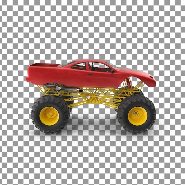 PSD psd 3d monster truck on isolated and transparent background