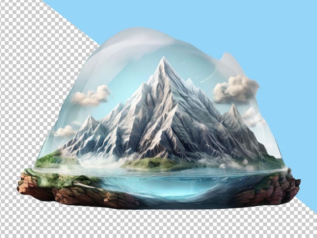 PSD psd of a 3d mountain on transparent background