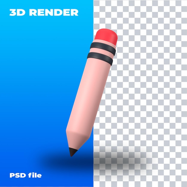 PSD psd 3d офисный дизайн _ канцелярские принадлежности карандаш рисовать писать графический дизайн веб-дизайн стираль