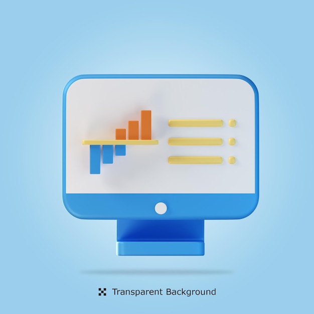 psd 3d online analyst isolated in 3d rendering