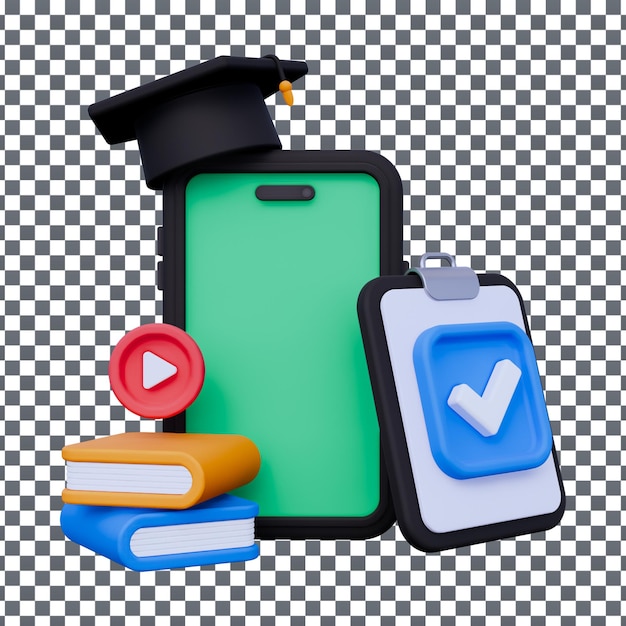 PSD psd 3d phone icon on isolated and transparent background