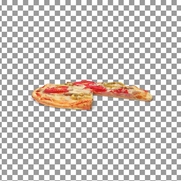 Psd 3d pizza kip italiaanse worst op geïsoleerd en doorzichtig