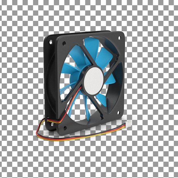 PSD psd 3d processor fan colling on isolated and transparent background