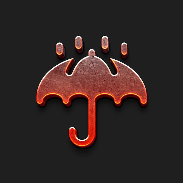 PSD psd 3d rain with umbrella icon