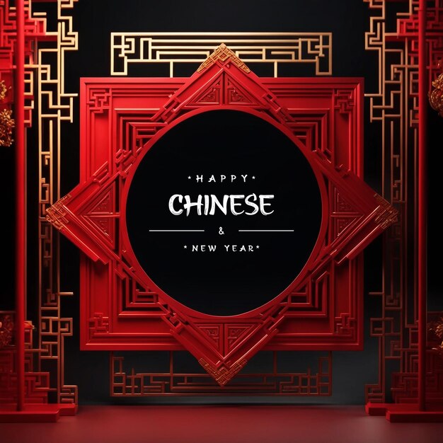 PSD psd 3d realistic chinese new year background design