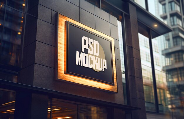 PSD psd 3d realistic logo mockup