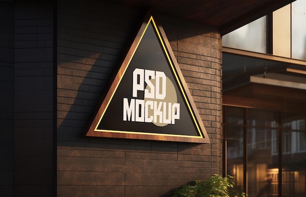 PSD 3d realistic logo mockup