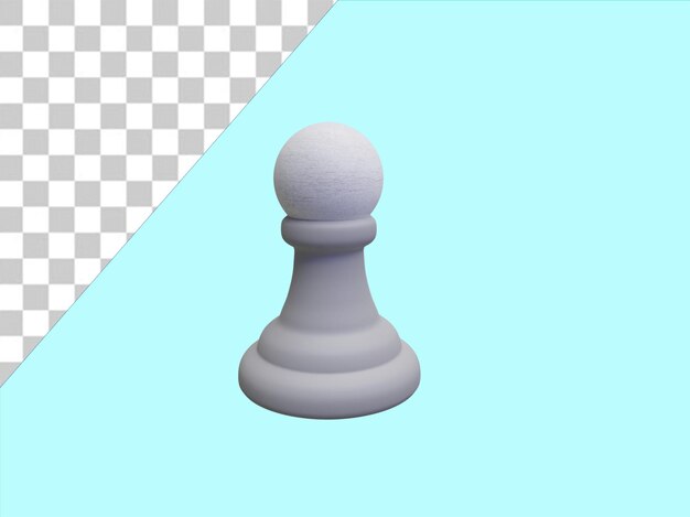 PSD psd 3d realistic rendering of a chess pieces on a transparent backgroud