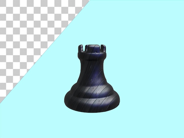 Psd 3d realistic rendering of a chess pieces on a transparent backgroud