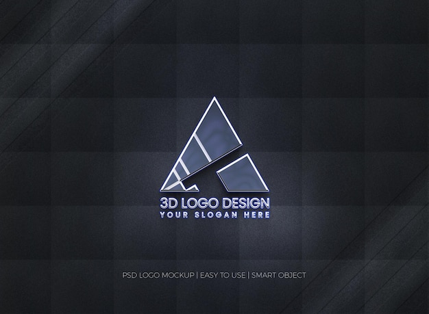 PSD 3D realistic wall logo mockup