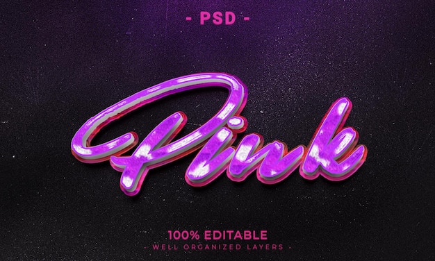PSD 3D redigerbar teksteffekt og logoeffekt-mockup med mørk abstrakt bakgrunn
