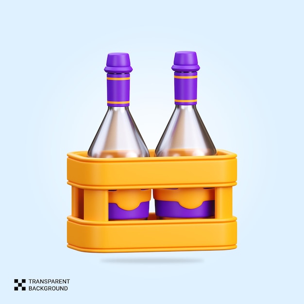 Psd 3d render bier pictogram