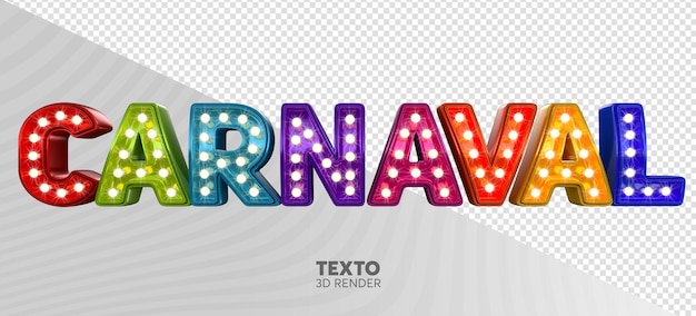 Psd 3d rende il logo di carnevale con una trama realistica