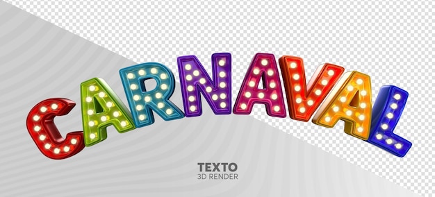 Psd 3d render carnival logo with realistic texture