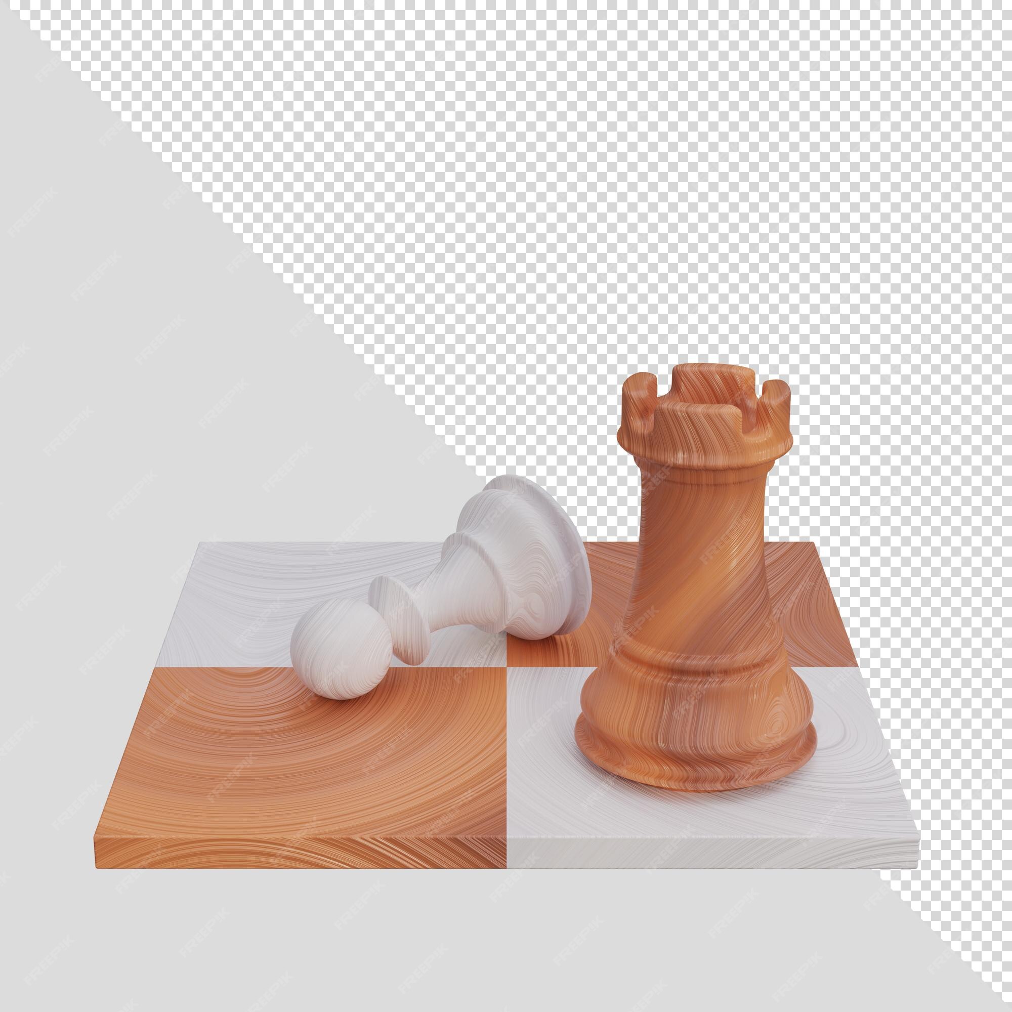 3d rendering black and white chess pieces pawn rook knight bishop