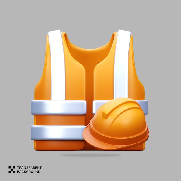 Икона строительного оборудования безопасности PSD 3D Render
