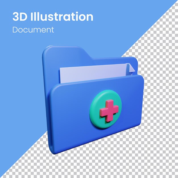 PSD 3d 렌더링 문서 의료 아이콘 그림