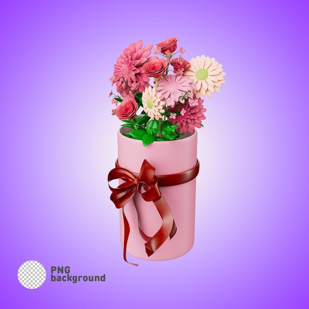 花のアイコンイラストのPSD 3dレンダリング