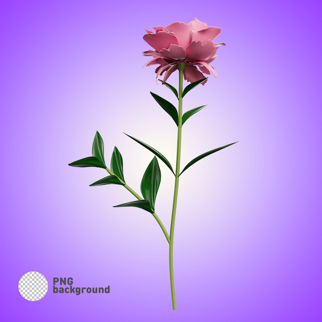 Psd 3d render of flower icon illustration