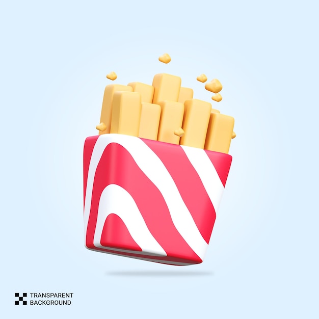 PSD psd 3d render french fries icon