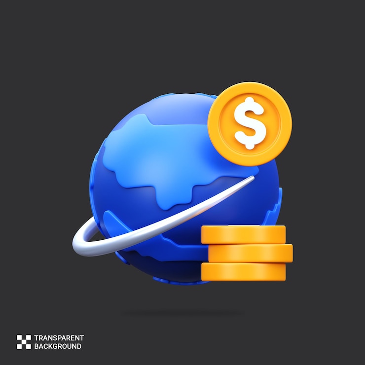 PSD psd 3d render global finance 3d render
