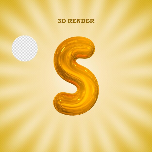 Psd 3d render golden