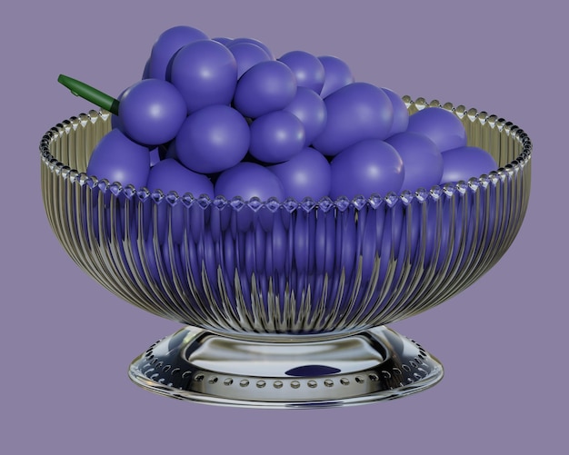 PSD 3d render of grapes