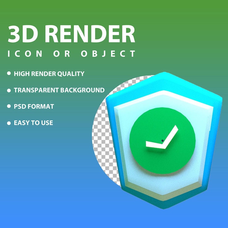 PSD psd 3d render health protection icon
