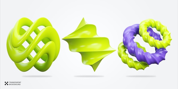PSD 3D Render ikon med abstrakt form