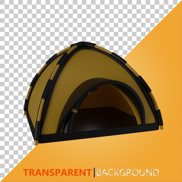 PSD psd 3d render illustratie gele en zwarte tent