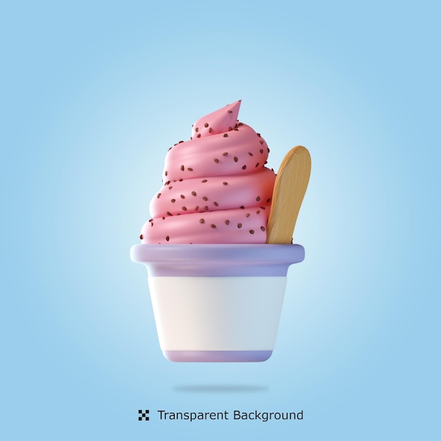 PSD 3d render illustratie ijs kopjes geïsoleerd pictogram