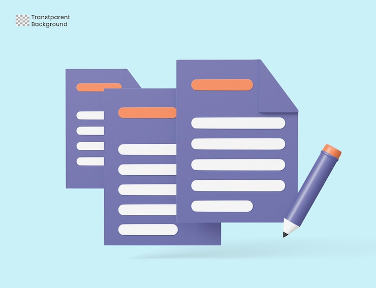 PSD psd 3d render illustration writing noted