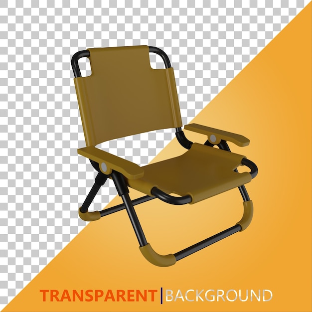 PSD 3d render illustration yellow chair