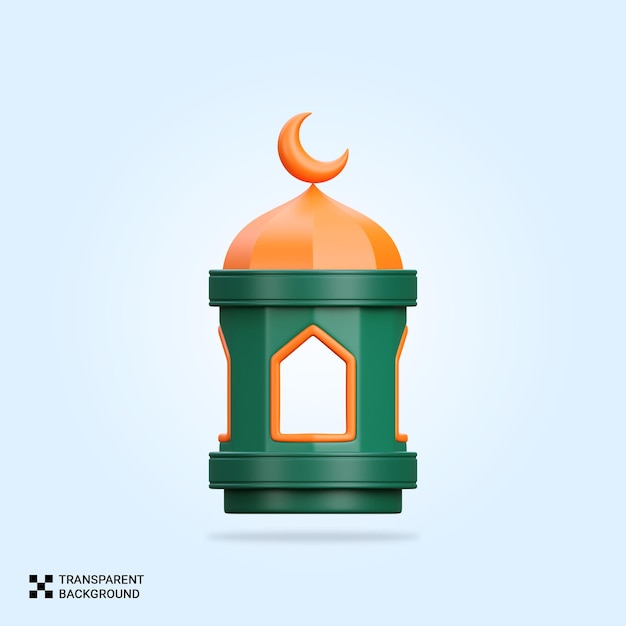 PSD psd 3d render islamic lantern icon