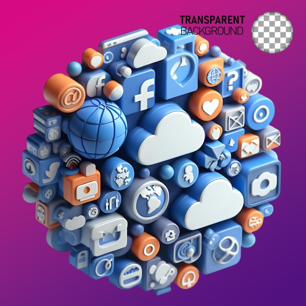 PSD 3D Render Object Isolated on Colorful Background