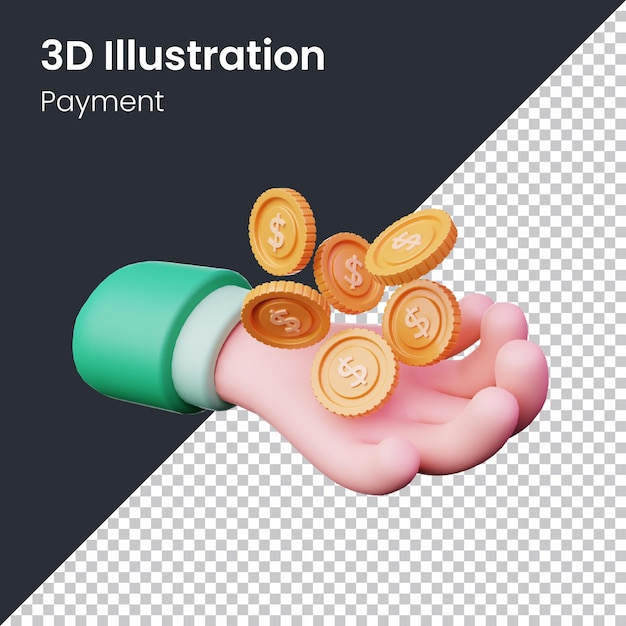 Illustrazione dell'icona di pagamento del rendering psd 3d