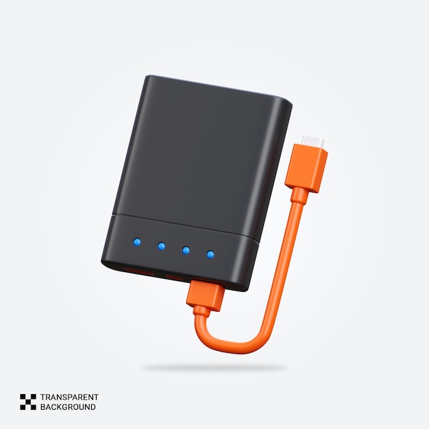 Psd 3d render power bank icon