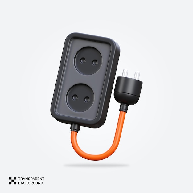 PSD psd 3d render power plug icon