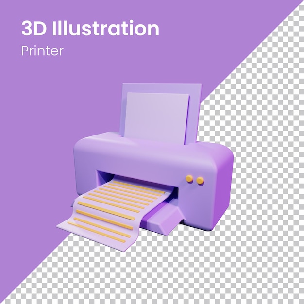 PSD psd 3d render printer icon illustration